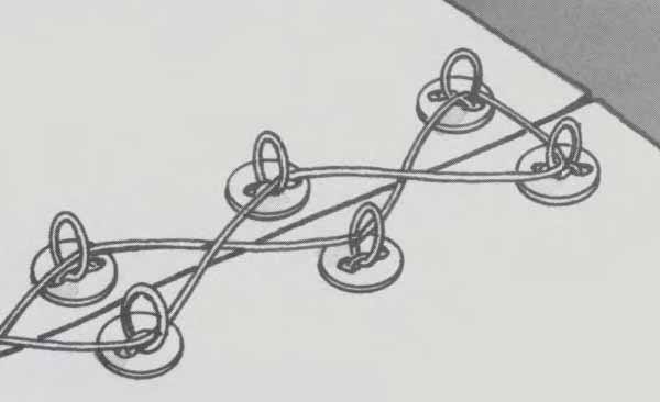 Secure Insulation by lacing through Rings