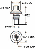 Panel Nut 1/4-20 Threaded Studs