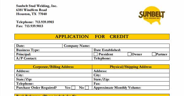 apply for credit sunbelt stud welding application for credit