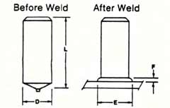 Aluminum Arc Full Base (FB) Welding Pin