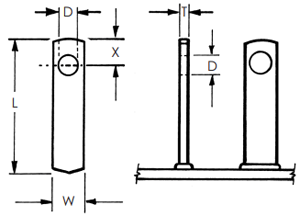 Rectangular with Hole Arc Weld Stud