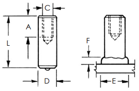 Tapped Full Base Arc Weld Stud