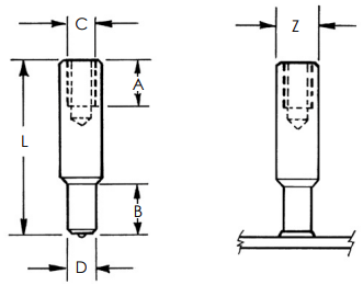 Tapped Reduced Base Arc Weld Stud