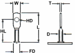 Flanged Acoustical Hanger CD Weld Stud