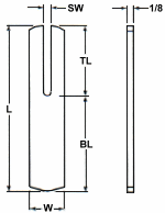 Rectangular - Two Tine - Refractory Weld Stud